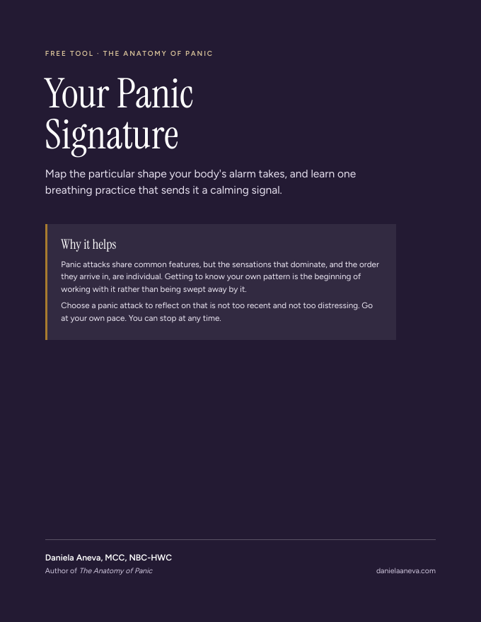 Your Panic Signature worksheet cover